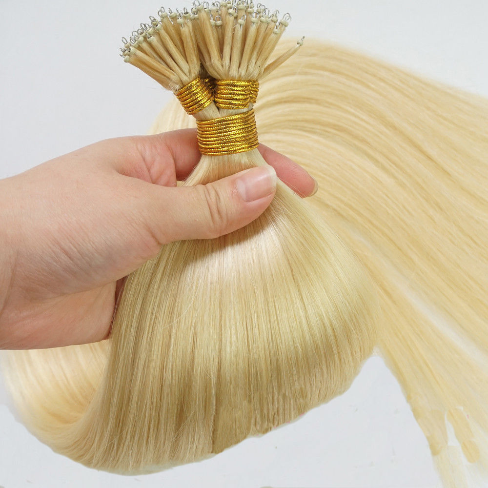 14Inch Keratin Nano Beads Ring Tip Real Remy Human Hair Extensions 0.8g/s