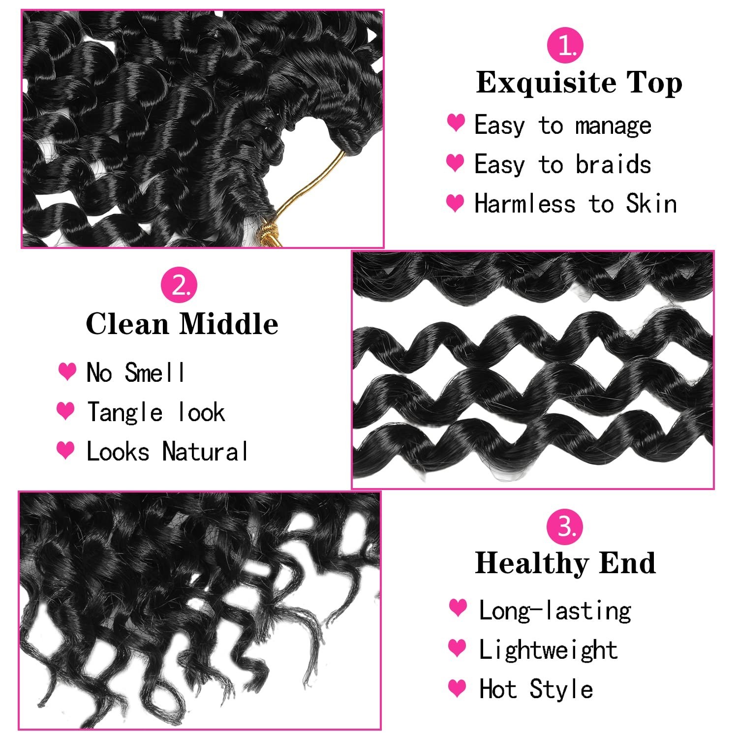 18 Inch Water Wave Crochet Hair Extensions: Passion Twist Braids in 6 Easy Packs