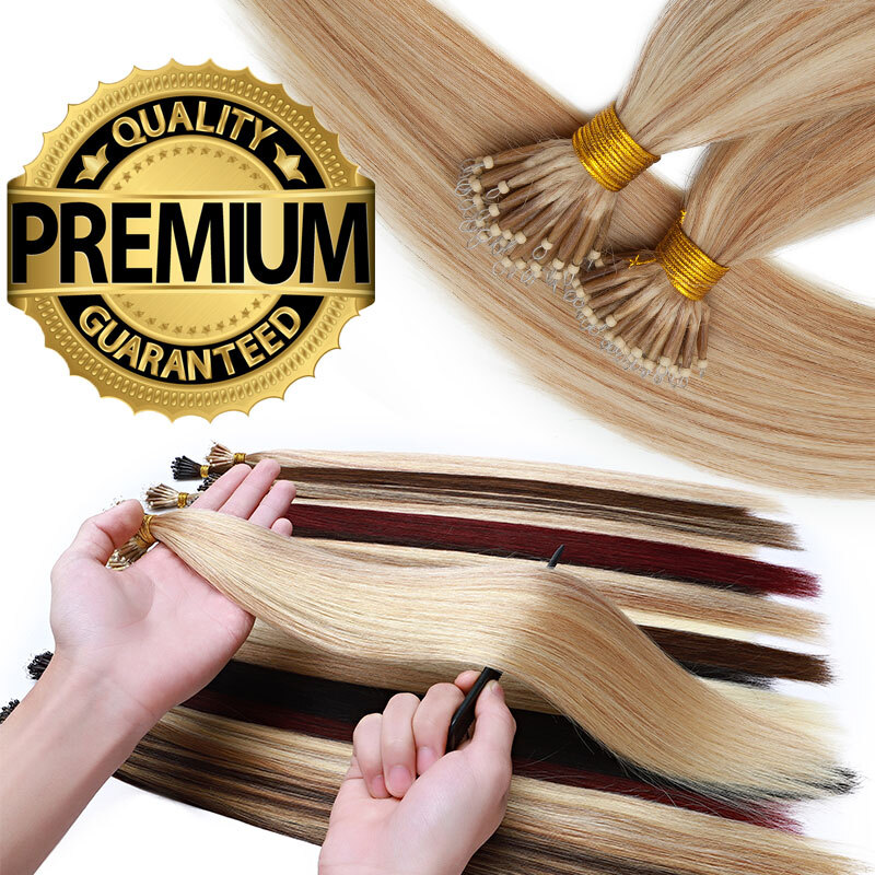 Nano Rings Hair Extensions 100% Remy Human Hair Thick Minhi Beads Straight 50pcs