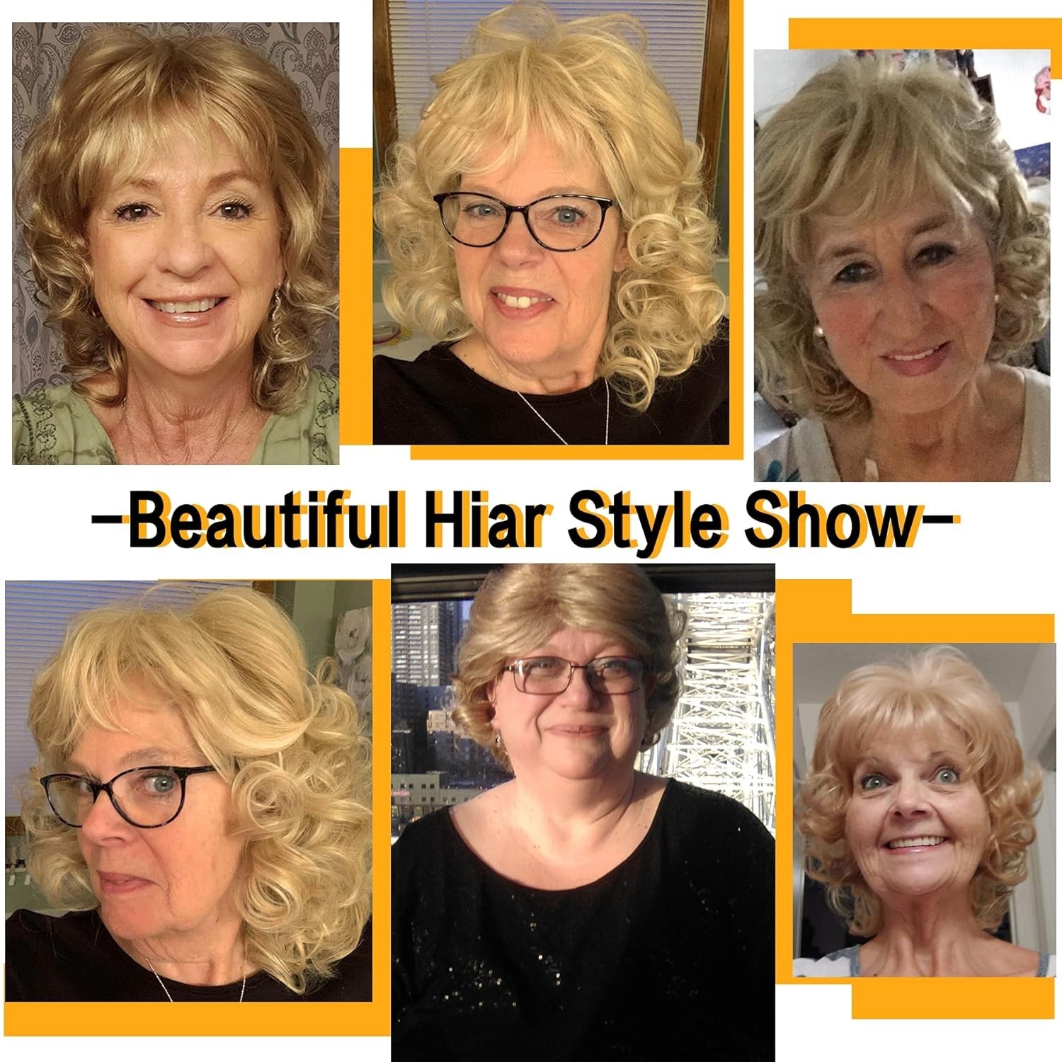 12 Inch Curly Wavy Blonde Wig with Bangs – Heat Resistant & Natural Look