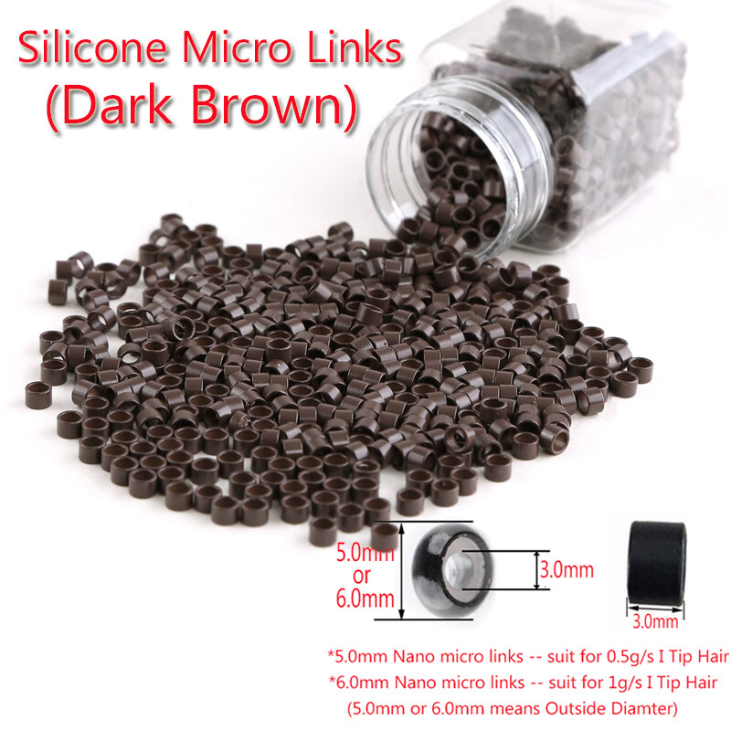 6MM Micro Ring Beads Silicone Bead Link/Lined for Feather I Tip Hair Extensions