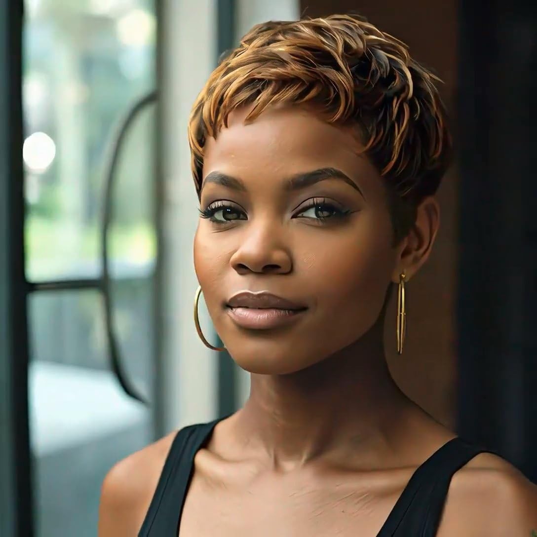 Chic Short Black Pixie Cut Wig for African American Women – Heat Resistant Style