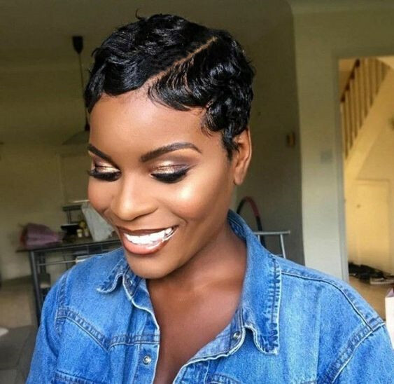 Short Finger Wave Wigs For Women L Part Lace Front Wig Brazilian Human Hair Wigs