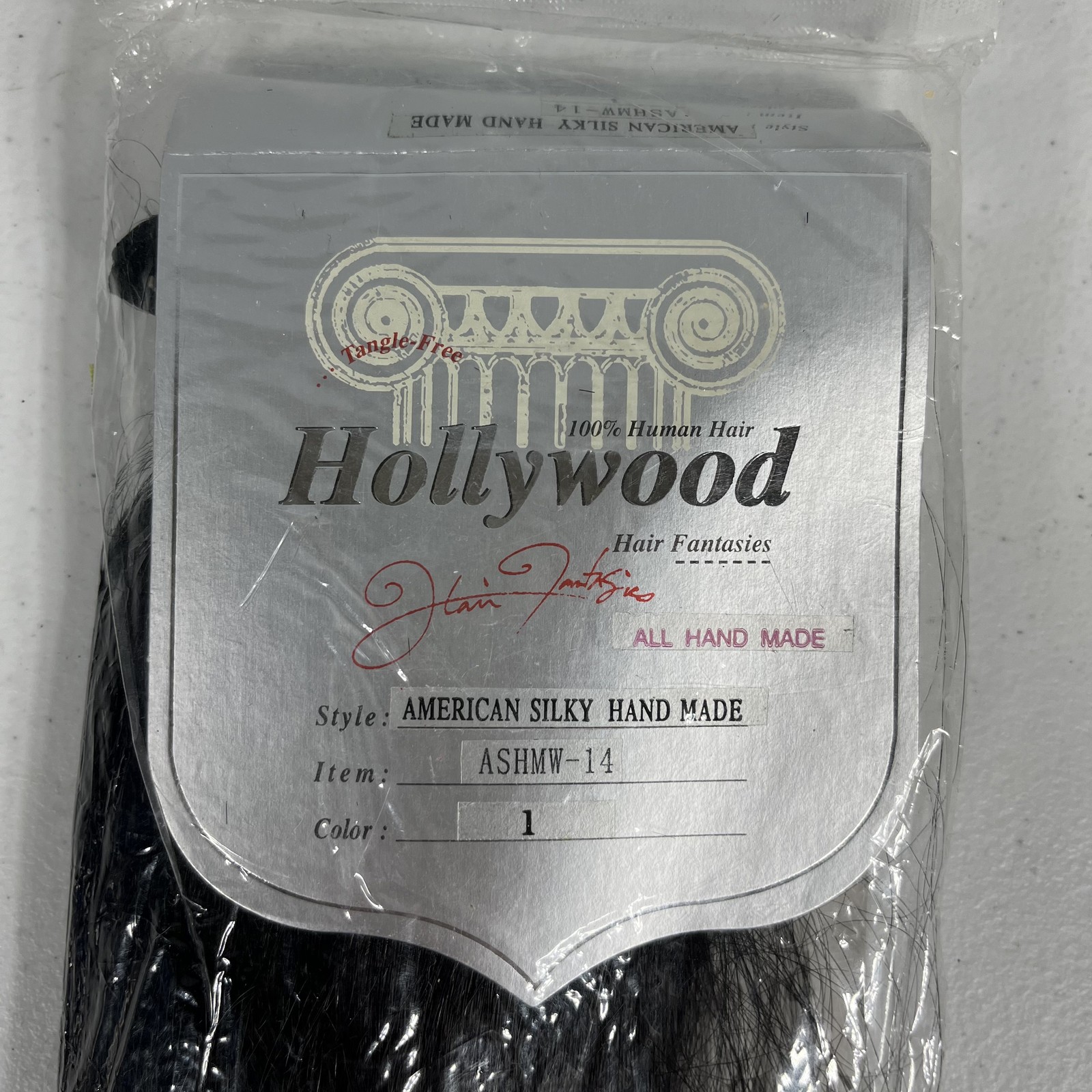 Hollywood 100% Human Hair Extensions American Silky Hand Made Weft Color 1 Jet