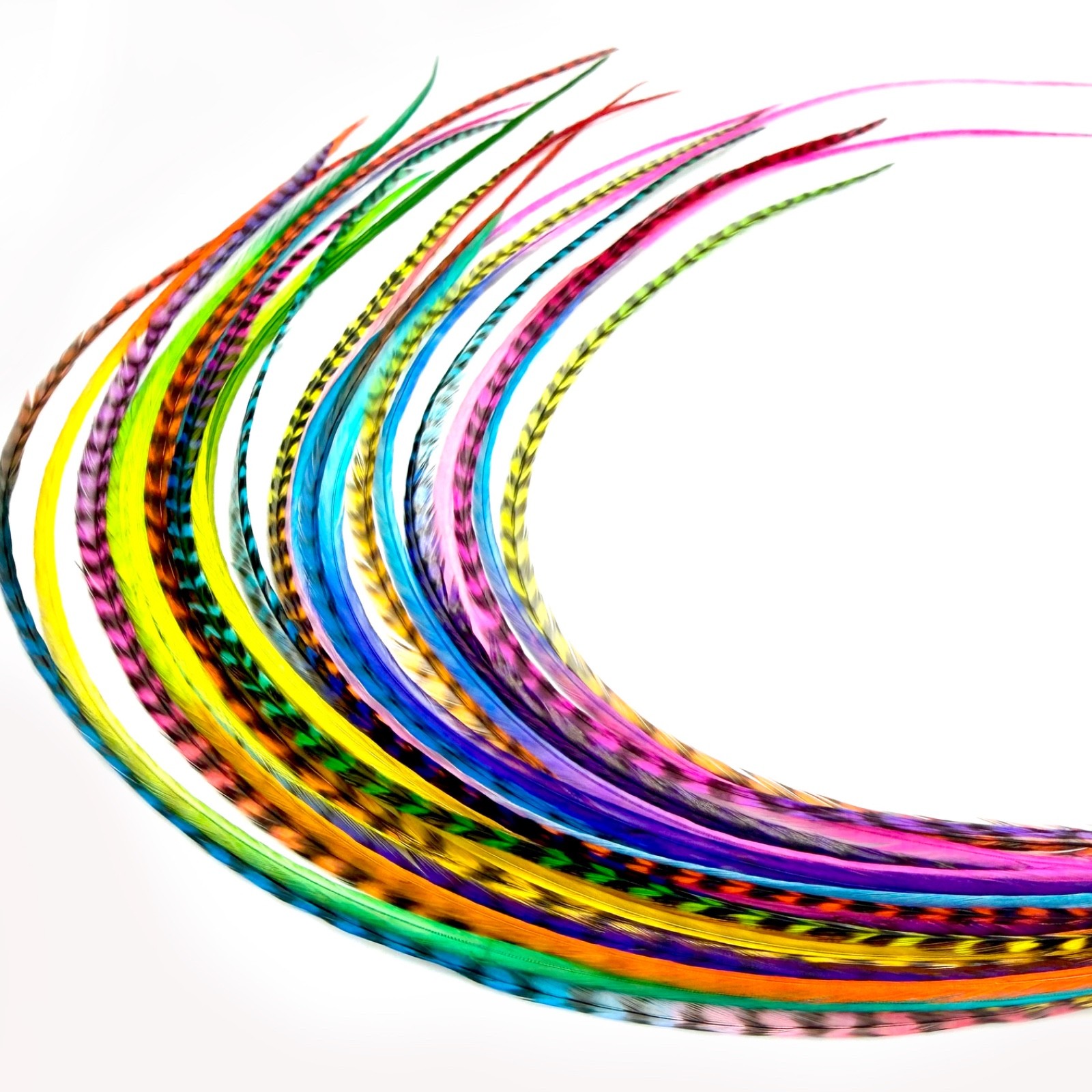 21 pcs. Feather Hair Extensions 10″-14″ + DIY Kit, Whiting Farms-Color of Choice