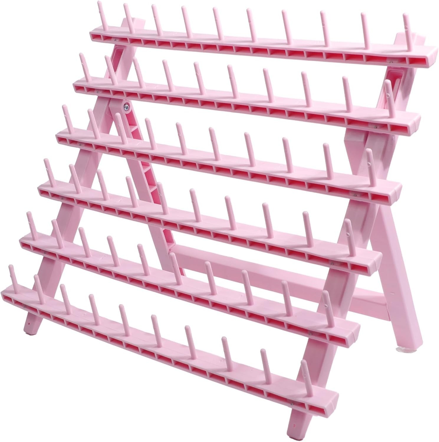 Laflare Braid Rack 60 Spools Braiding Hair Stand Thread Rack (WOOD/PINK/PURPLE)