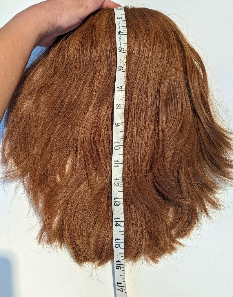 Wig Topper Cascade 16″ Long THICK Synthetic Medium Auburn 1960s Loops