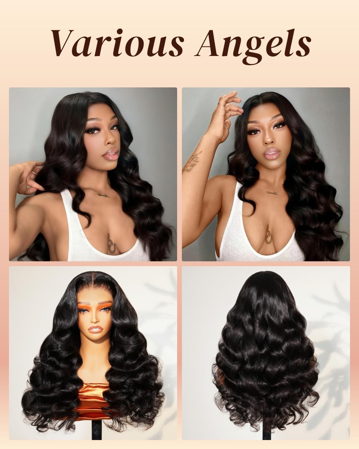 13×6 Body Wave Lace Front Wig – 230% Density, HD Transparent, Pre-Plucked, 20″ H