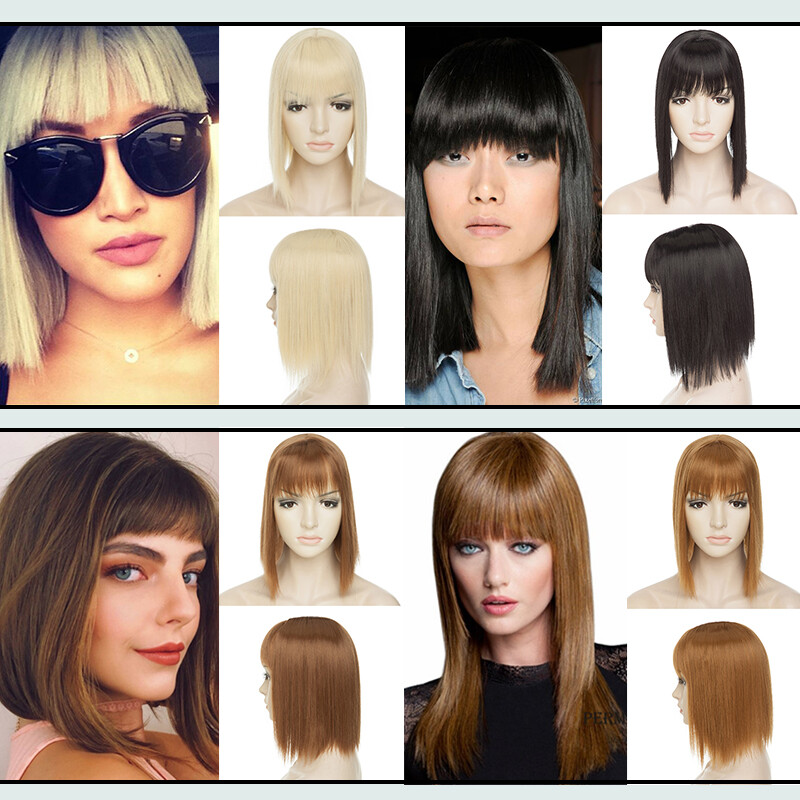 Topper Piece Clip In Hair Top Toupee Silk Wigs Hairpiece Real AS Human with Bang