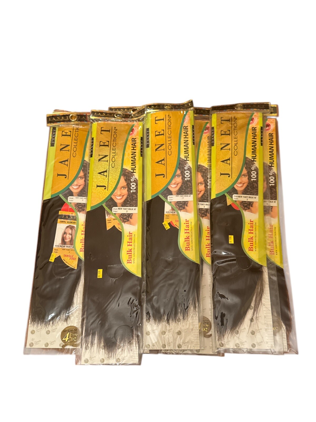 Lot Of 6 100% Human Hair Janet Collection New Yaky Bulk 16” Color 2