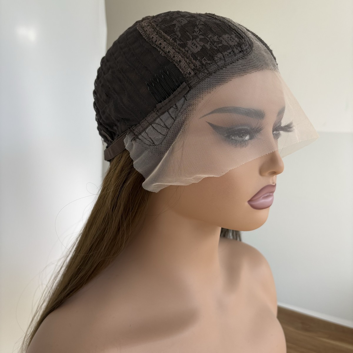 Heat Resistant Synthetic Hair T Lace Front Wigs Long Straight Brown