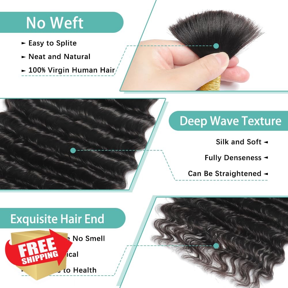 LEISWISS 22 Inch 150g 6 Bundles Braiding Hair Natural Black