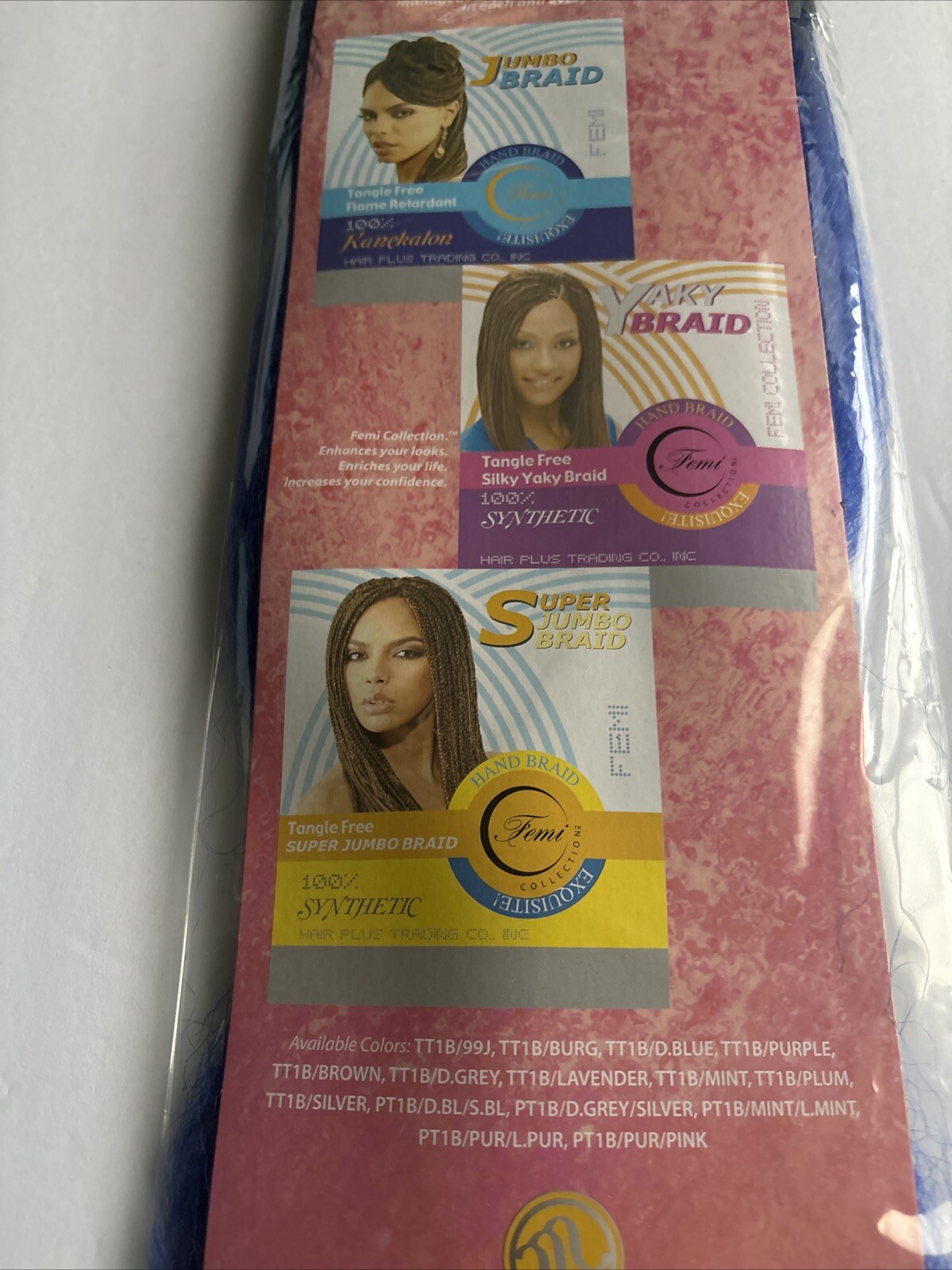 jumbo braid premium soft hair. Remy Feeling Blue Colored Ombré TT1B/D.plum