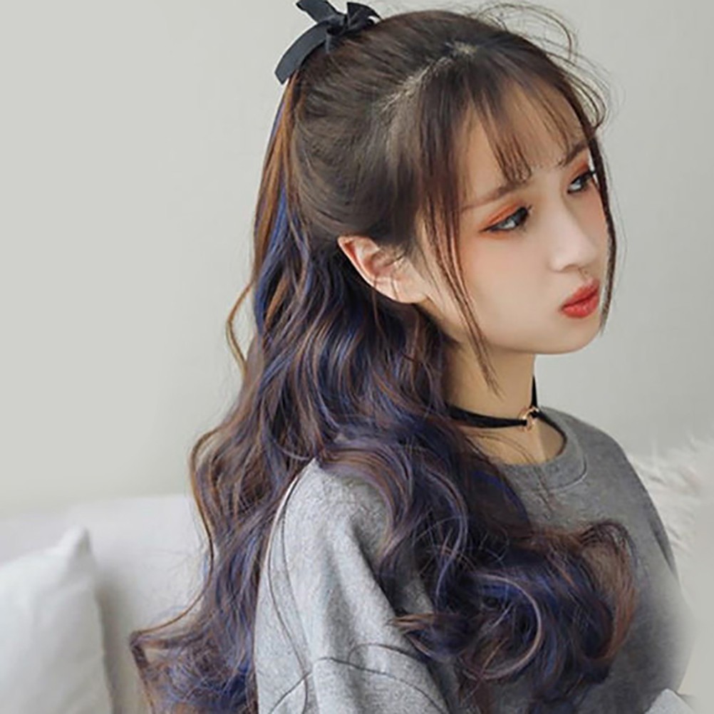 1Pcs Durable Wave Ponytail Clip Soft Breathable Light Brown Fiber Wig