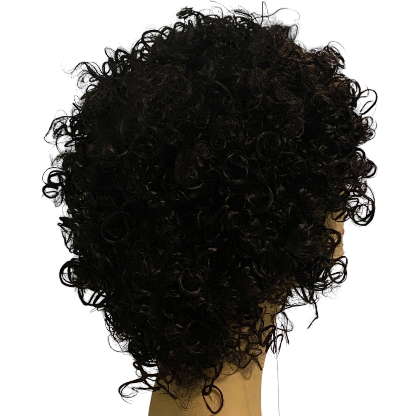 Ashro Katrina 100% Human Hair Wig Jet Black Kinky Curly Women’s Large Size NWT