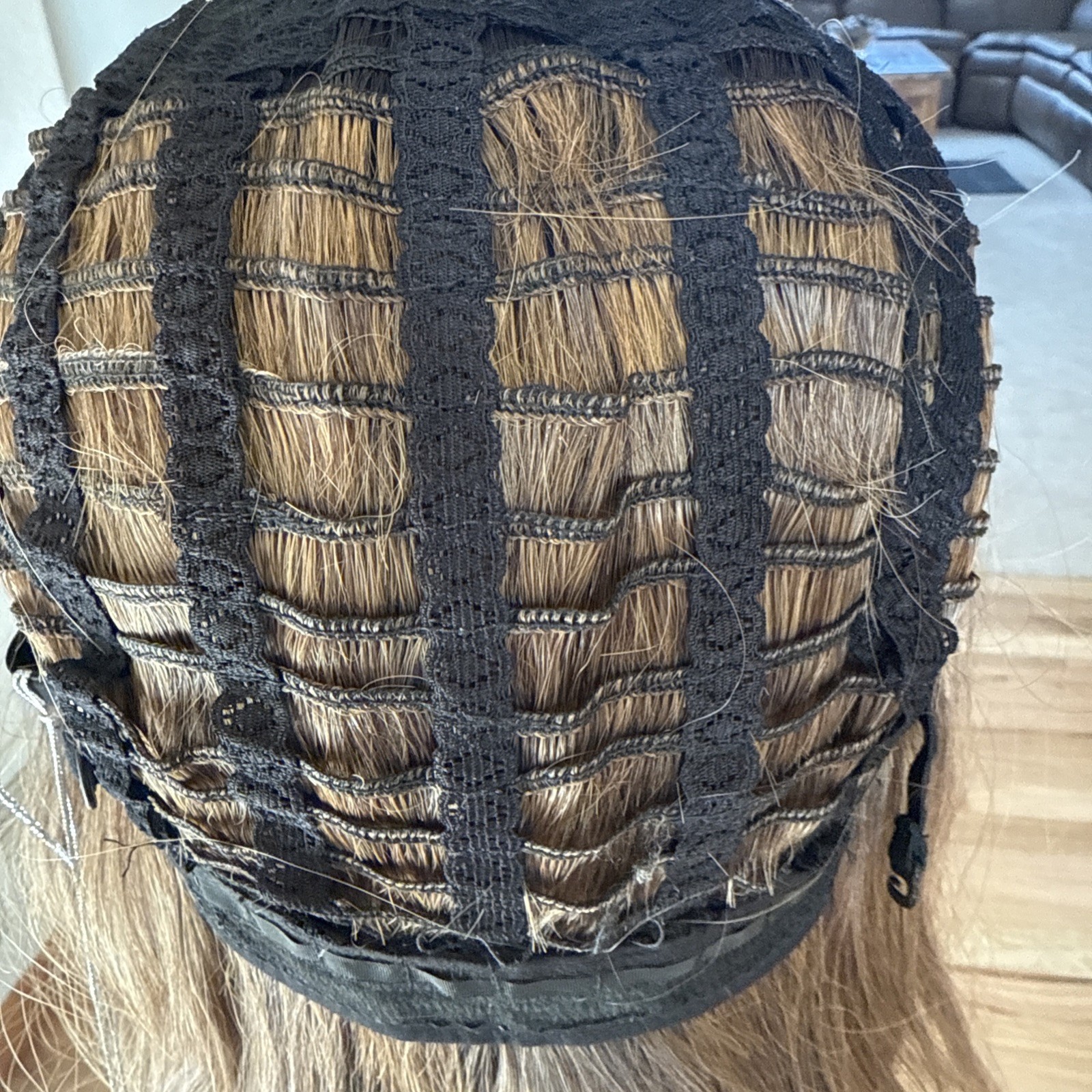New Trend Wigs 33” Rooted Med Brown With Light Tips Highlights 60