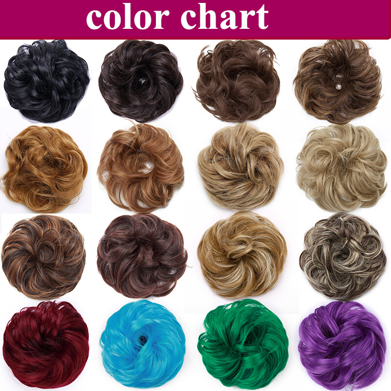 US Curly Messy Bun Hair Piece Scrunchie Updo Thick Hair Extensions Real As Human
