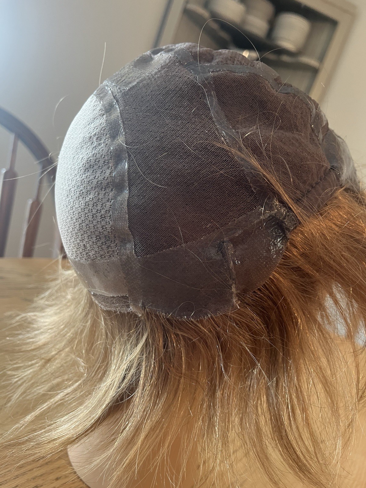 Real Human hair wig medium brown with red tinge… preowned