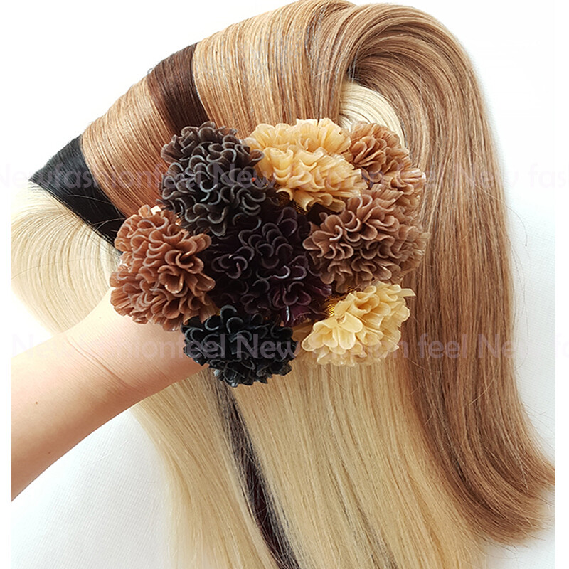 High Keratin Fusion Pre-Bonded Nail U Tip 100% Remy Human Hair Extensions R03