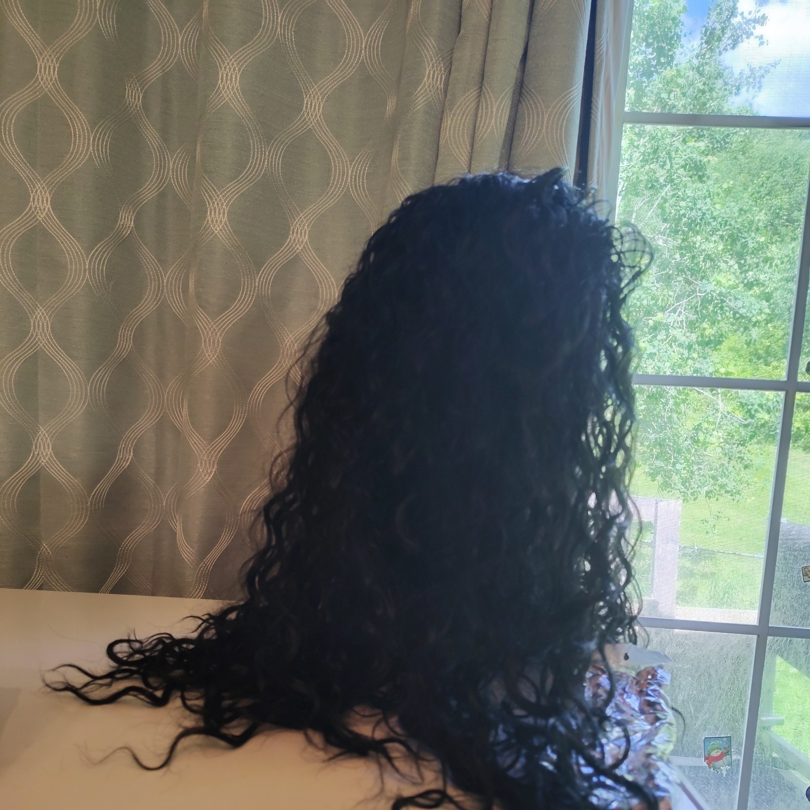 Curly Headband Wig for Women, 20 Inch Wear and go (Natural Black)