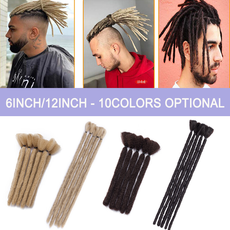 6″/12″ Dreadlocks Hippie Hair Extensions Handmade As Human Short Dreads Locs USA