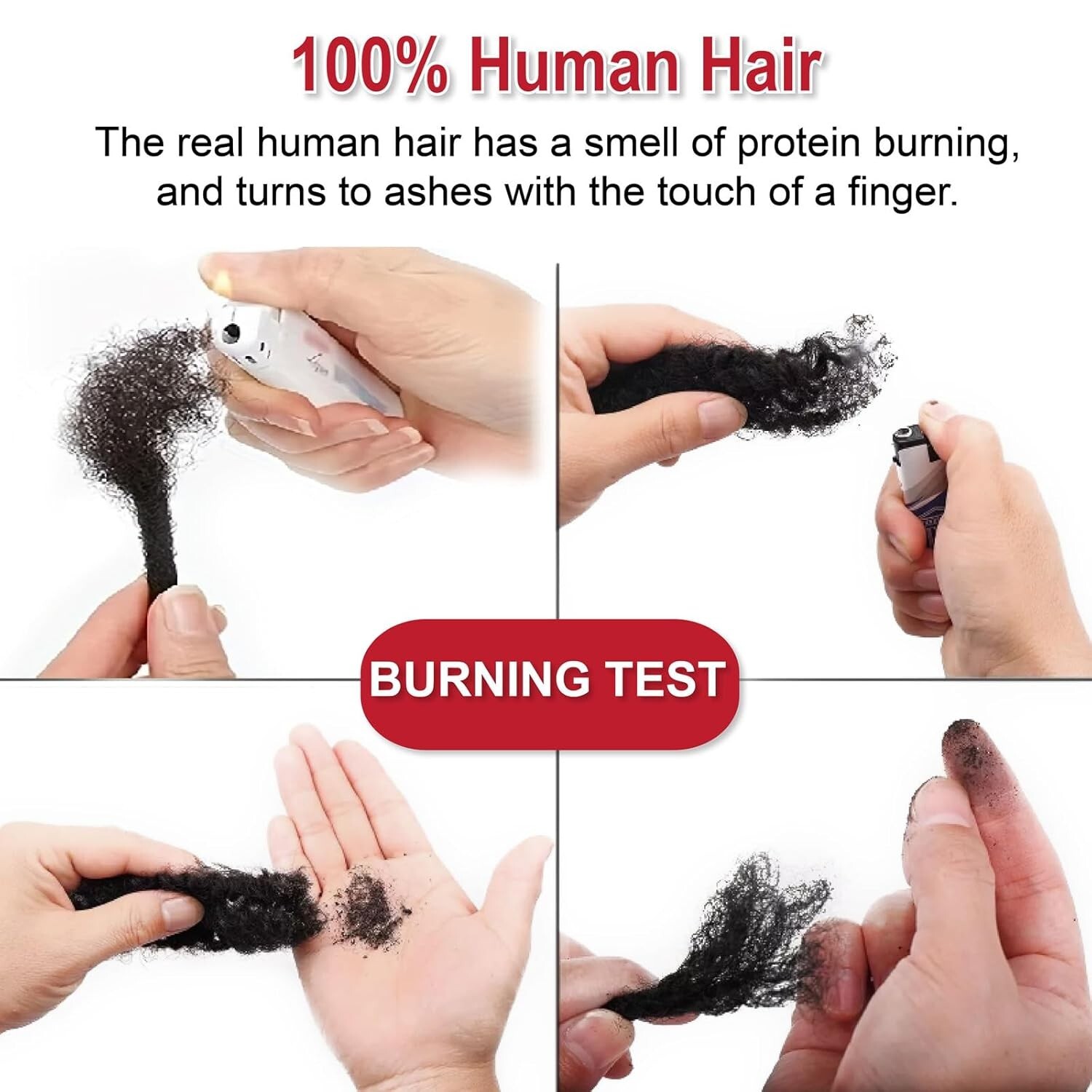 Afro Kinkys Bulk Human Hair 12 Inch 35g #1B Natural Black Dreadlock Extensions