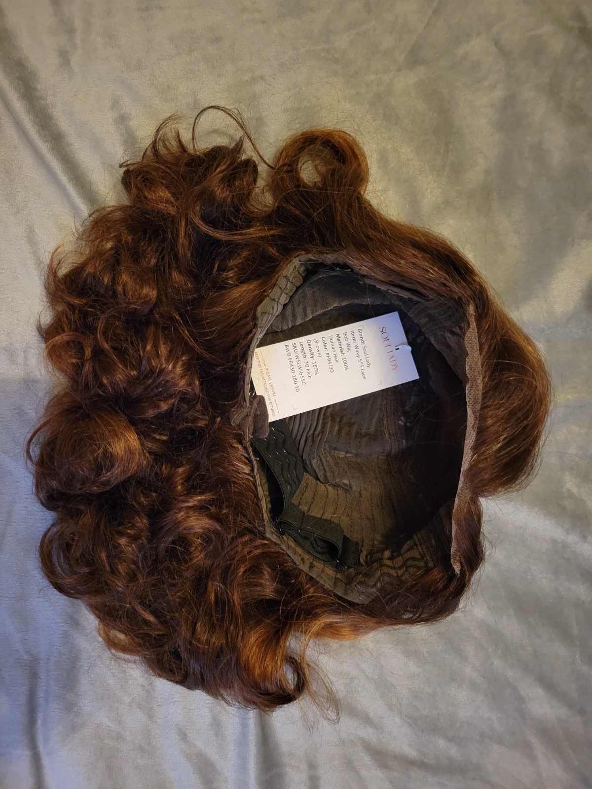 Soul Lady Wavy 5 5 Lace Bob Wig 100% Human Hair FR4/30 BROWN 180%