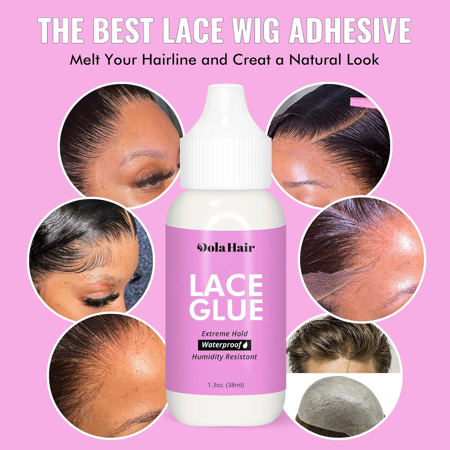 Lace Wig Glue Kit Lace Front Glue Kit for Wigs Waterproof Wig Glue Strong Hold W