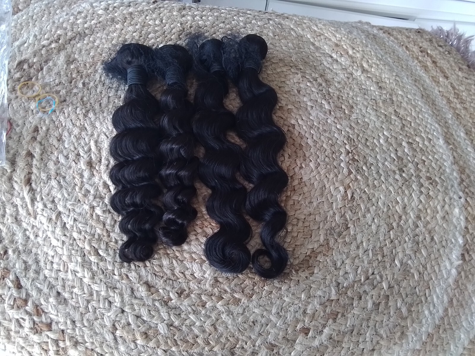 12A 18+18+20+20INCH DEEP LOOSE WAVE RAW BRAZILIAN HUMAN HAIR 4BUNDLES NATURAL 1B
