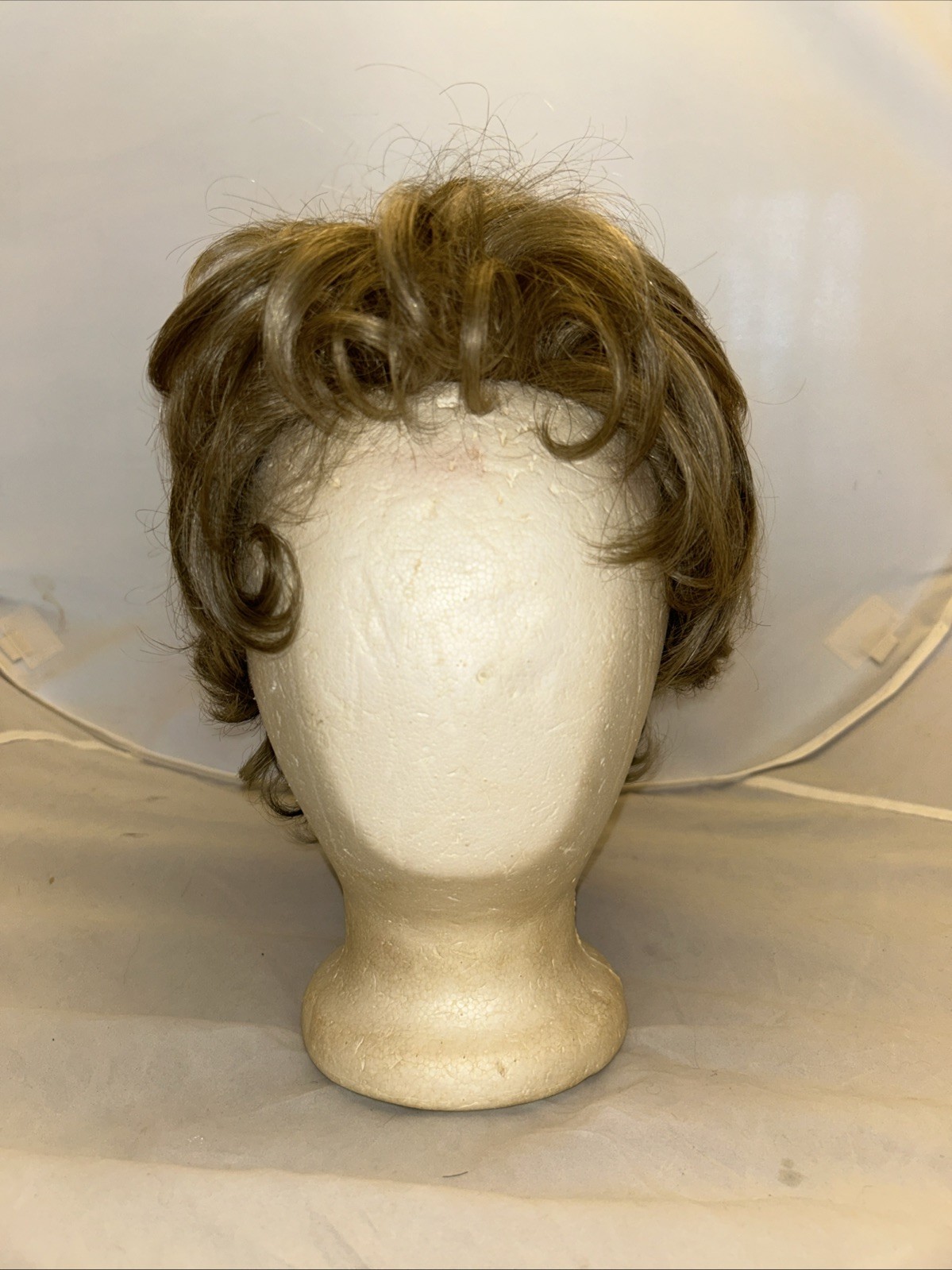 Vintage 100% Modacrylic Short Blonde Wavy Wig Made in Korea Cosplay Lace Front