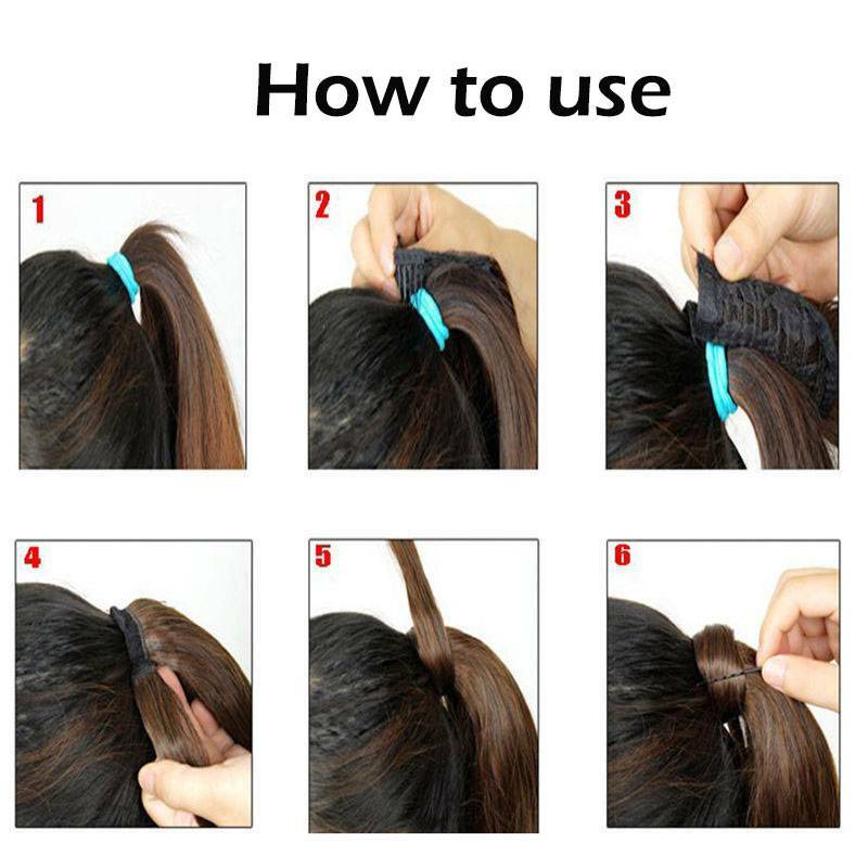 Lady Ponytail Real Natural Wrap on Clip in Hair Extension As Human Pony Tail US