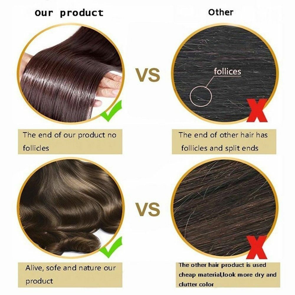 USA 7pcs Thick Synthetic Clip In Wavy Curly Straight Hair Extensions Full Head
