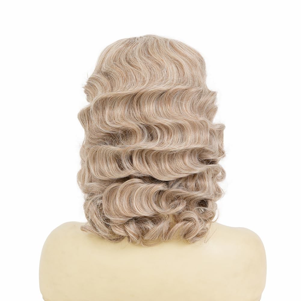Kaneles Blonde 1920s Finger Wave Wig Women Wigs Side