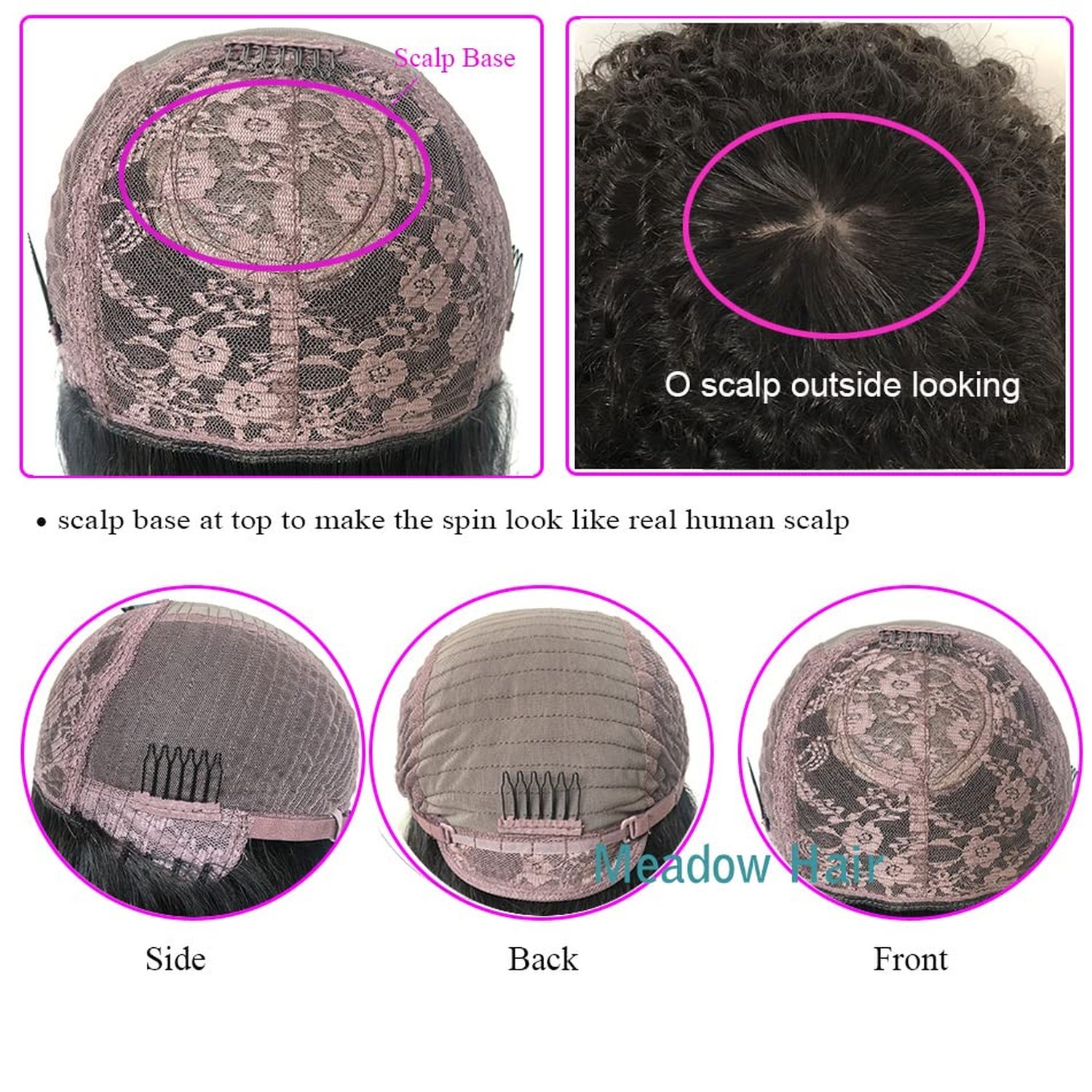 Full 200 Density Afro Kinky Curly Human Hair Wig With Bang Brazilia… Fast Ship