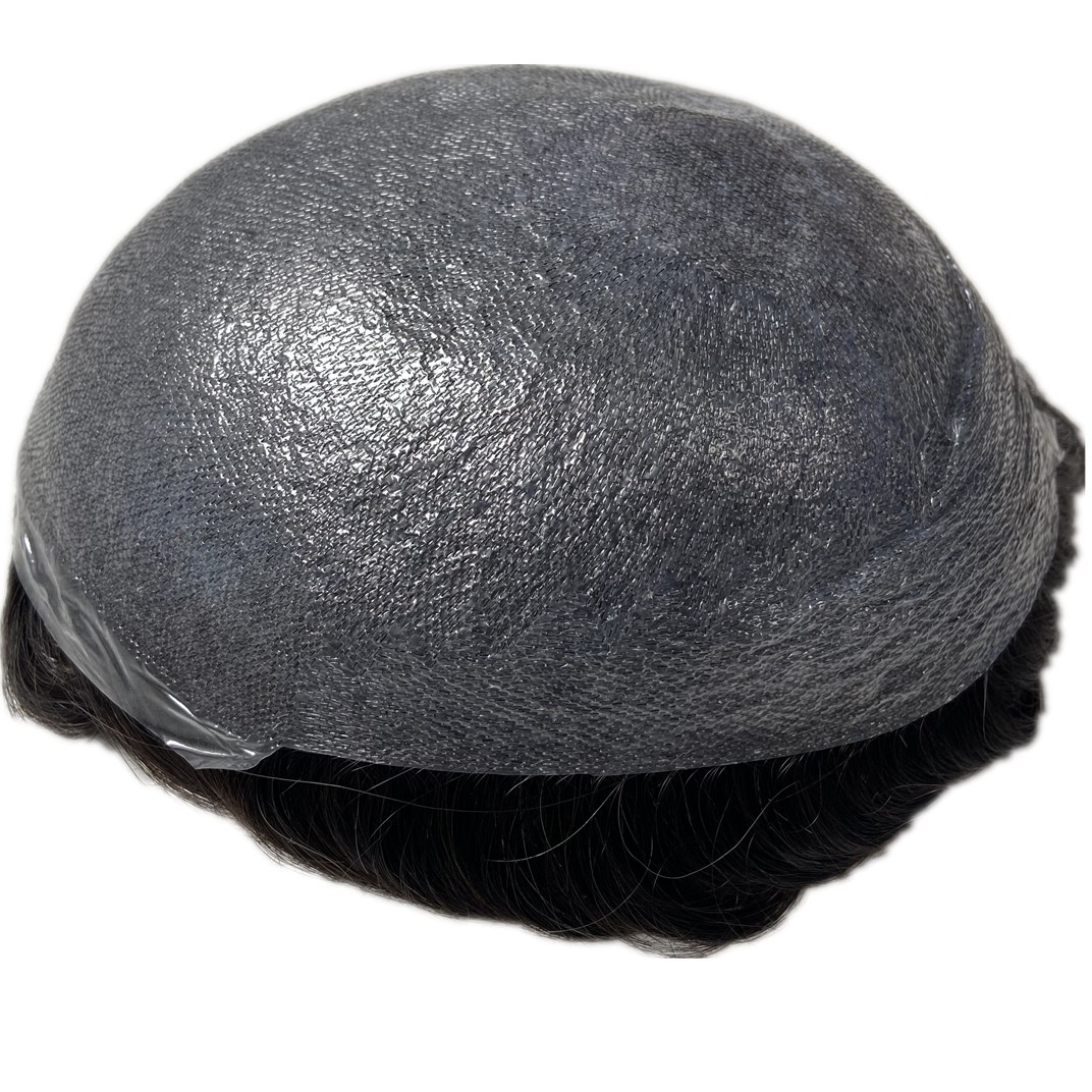 Invisible Men Hairpieces Super Thin Micro Skin Human Hair Replacement Toupee 1B