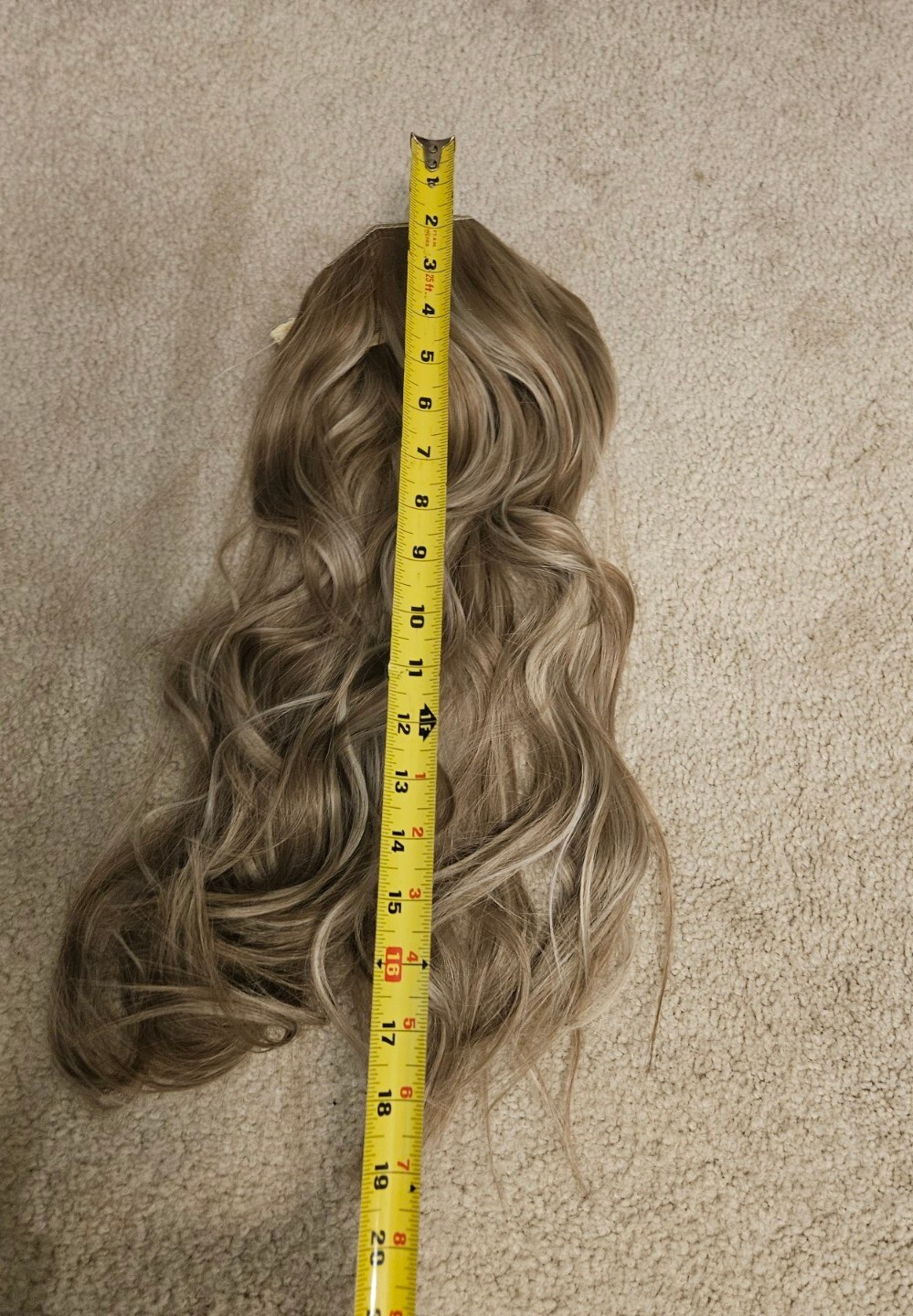 BEAUTIFUL Creamy BEIGE Blonde Hairpiece Invisible Extensions Wavy Hair