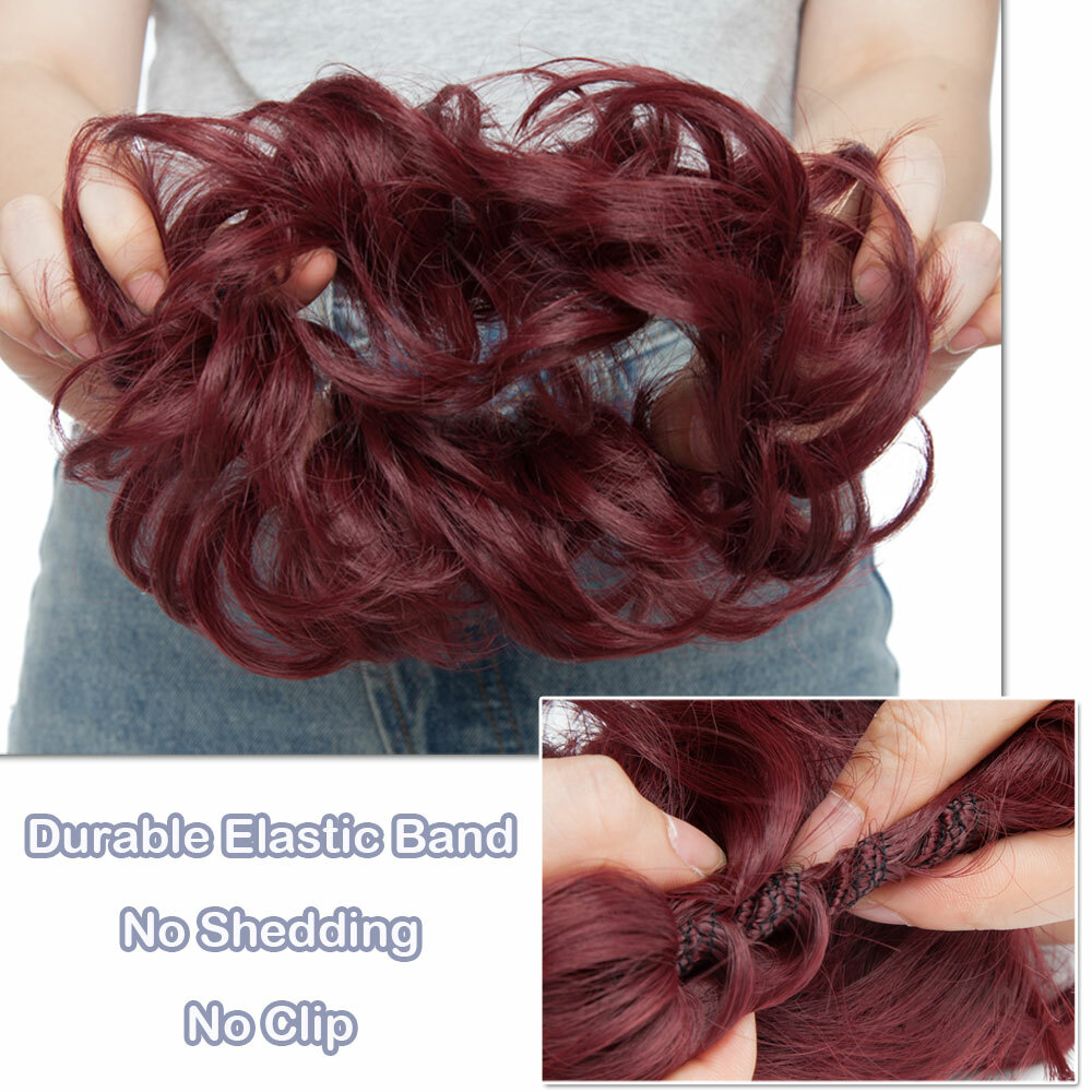 Extra Thick Bun Messy Scrunchie Extensions Real Natural as Human Hair Piece US D