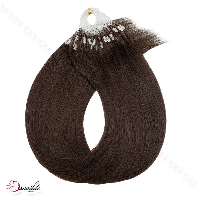 200PCS Thick Micro Ring Loop Tip 100% Remy Human Hair Extensions Micro Bead Link