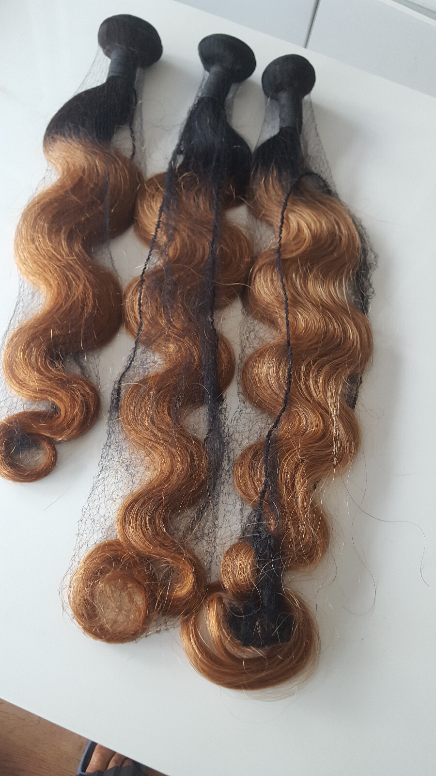 12A BRAZILIAN VIRGIN HUMAN HAIR 1B#/30# 2TONES ROOT OMBRE 3BUNDLES 28+30+30INCH