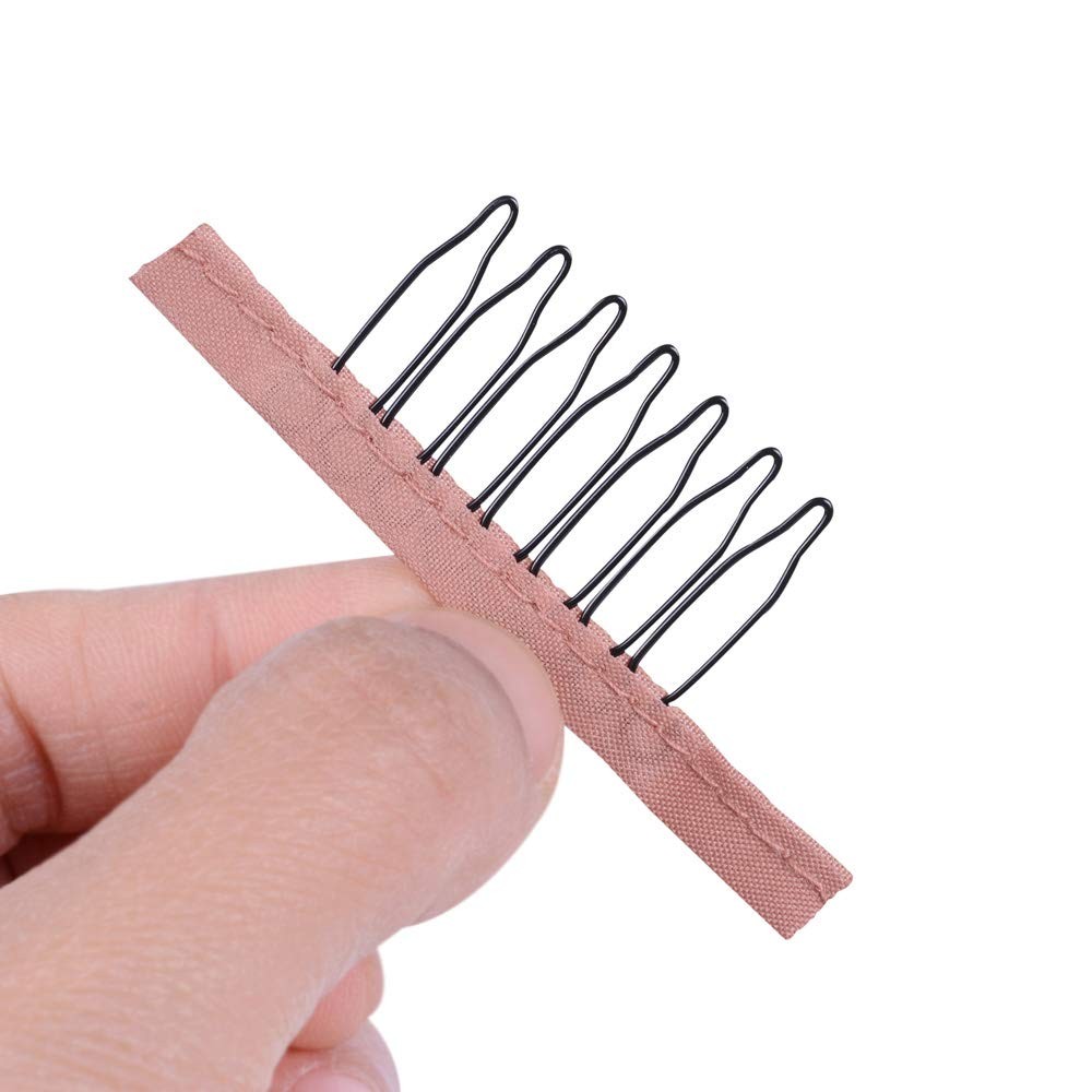 YANTAISIYU 24 Pcs/Lot Steel Wig Clips with Cloth Combs for Hairpiece Caps and…
