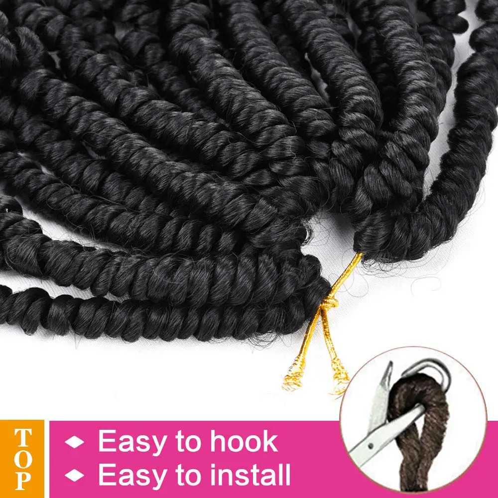 Passion Spring Twist Crochet Hair Pretwisted Pre Looped Braids Hair Extensions