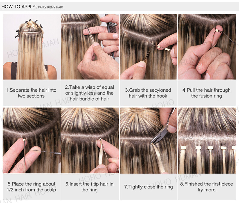 300 Sticks I TIP Pre Bonded Real Remy Human Hair Extensions Micro Loop Ring Long