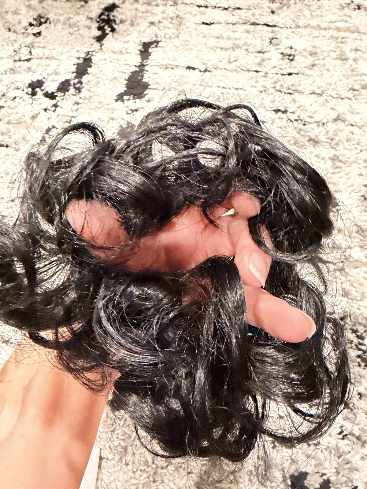 Black Curly Synthetic Claw Clip Hair Extension Bun for Women