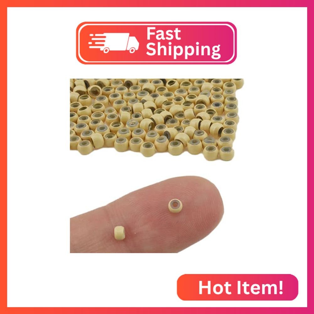 HAHIYO Blonde 3.0×1.5×2.0mm Micro Links Hair Extension Beads Nano Ring Hair Exte