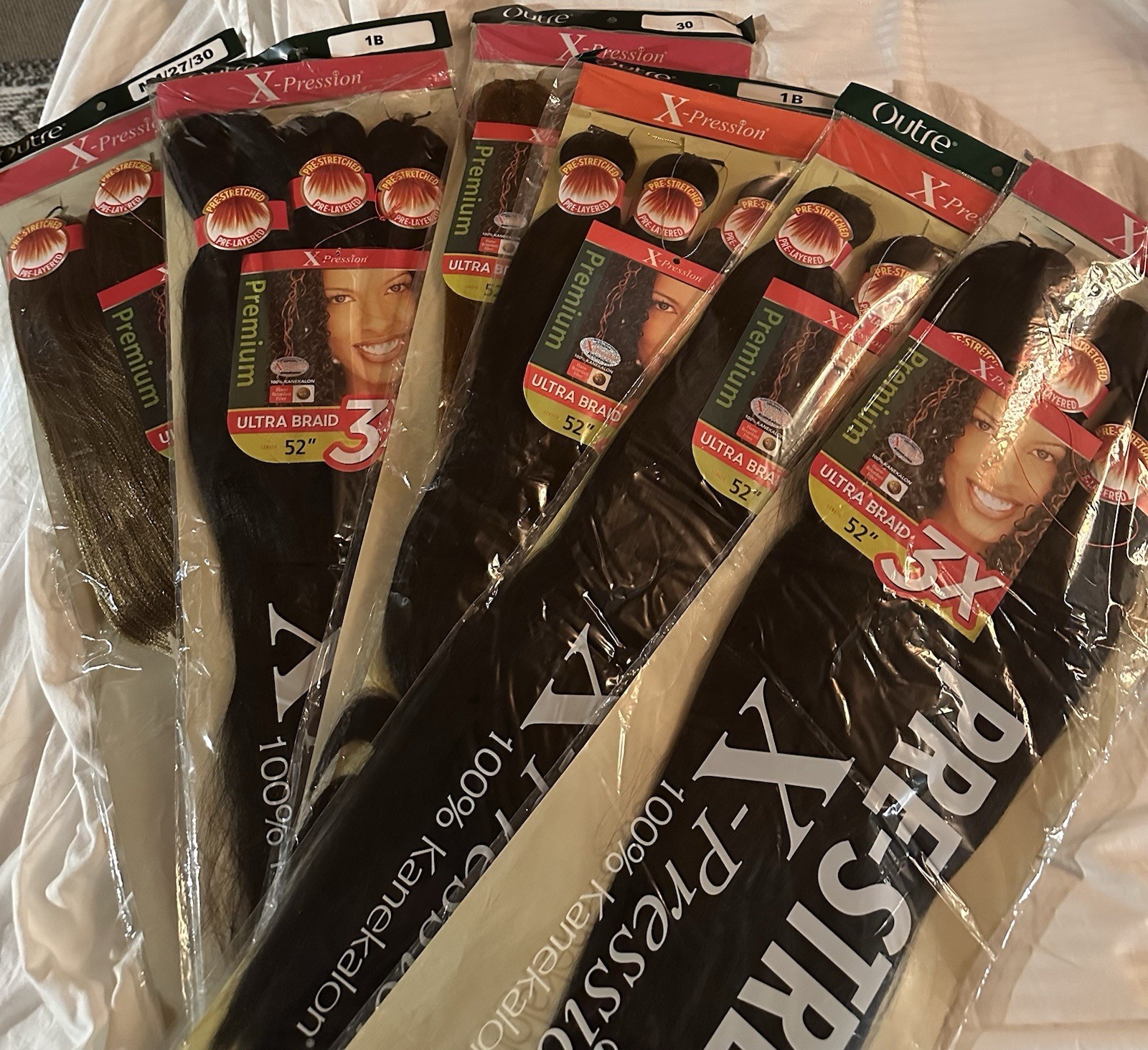 Outre X-Pression Premium Ultra Braid 3xPre Stretched 100% Kanekalon 52 6pks