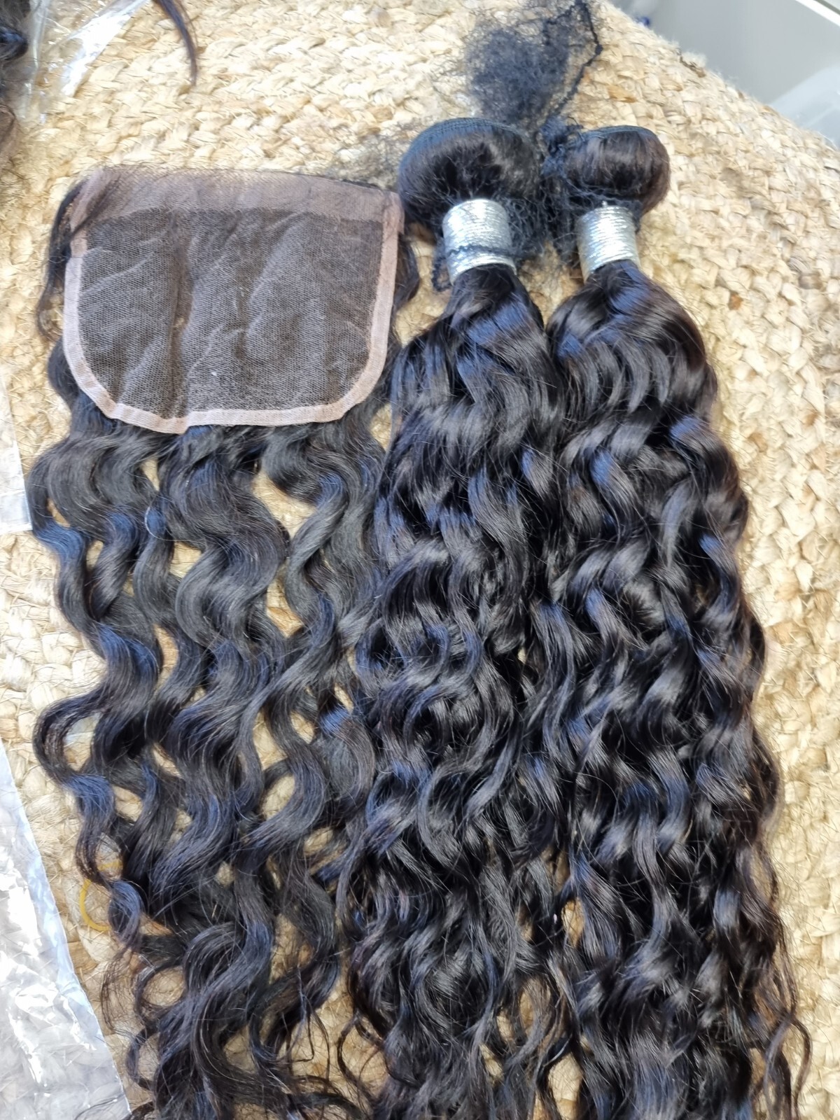 12A PERUVIAN VIRGIN HUMAN HAIR 22+24&18INCH 5X5 HD LACE CLOSURE WATER WAVES 260g
