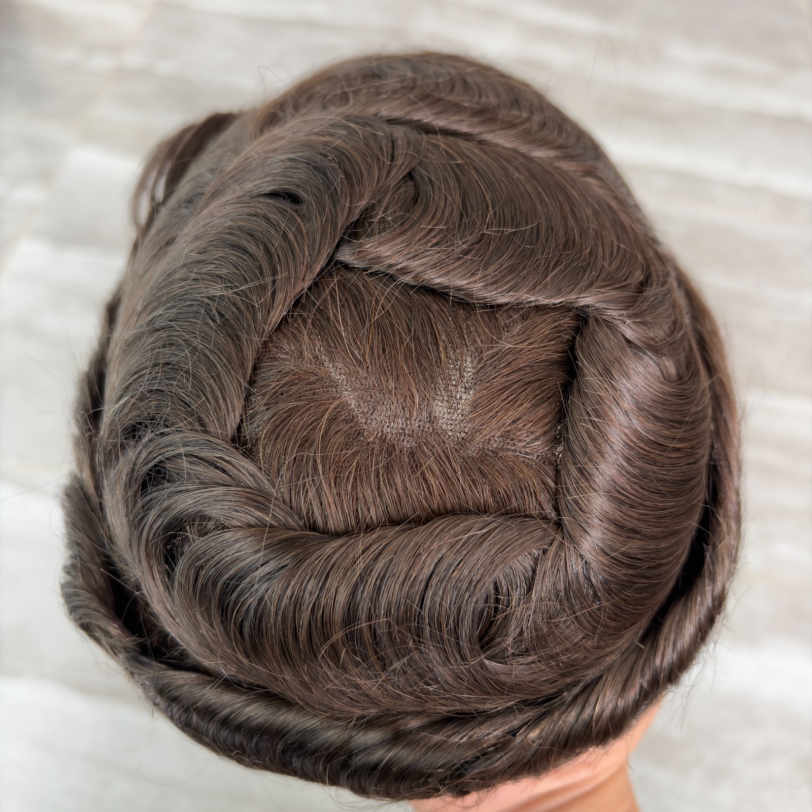 Super Natural Hairliine Toupee Breathable Base bleached knots Full French Lace