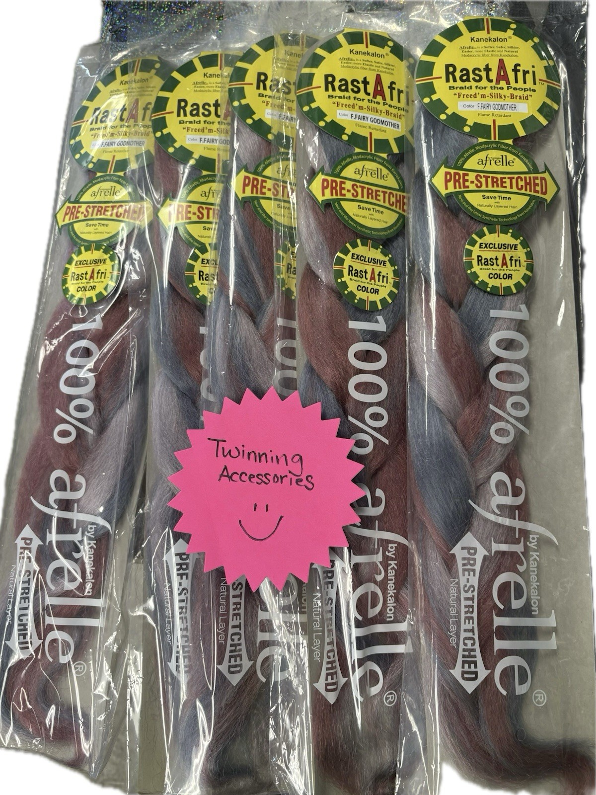 5 Packs RastAfri “Freed’m-Silky-Braid” 100% Afrelle Pre-Stretched by Kanekalon