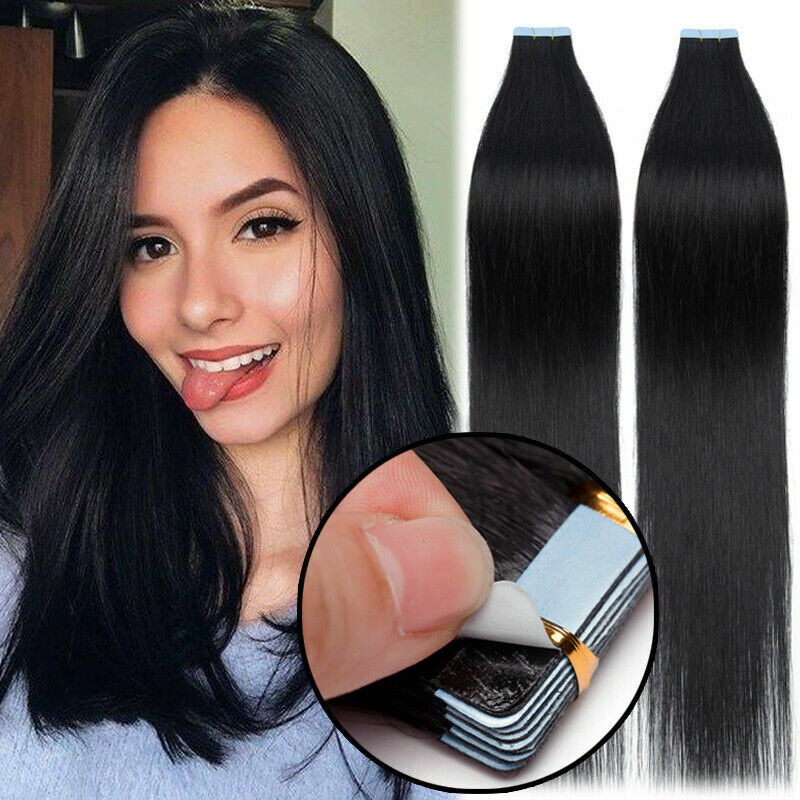 Invisible Tape In Hair Extensions 100% Real Human Hair Highlight Fashion Hair