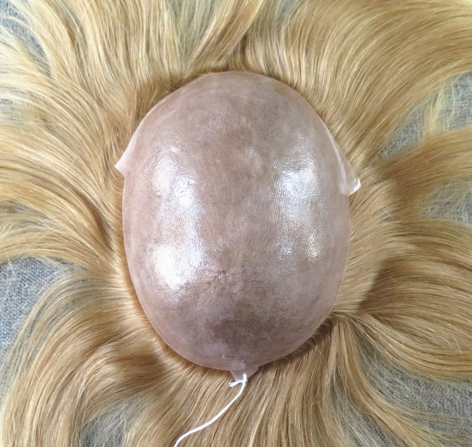 European Virgin Hair System Toupee Men Injection Poly Skin Blonde Hairpiece #613